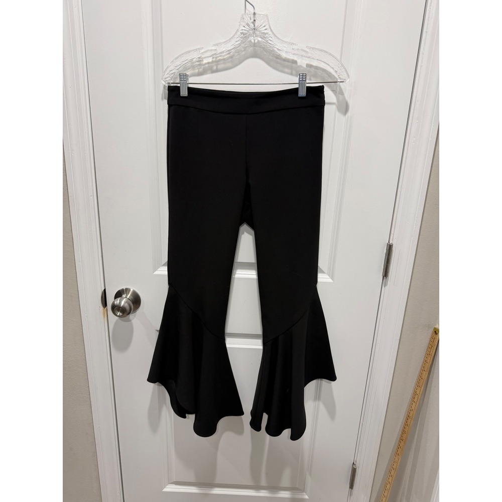 Parker Womens Pants Ruffle Hem Black Size 0